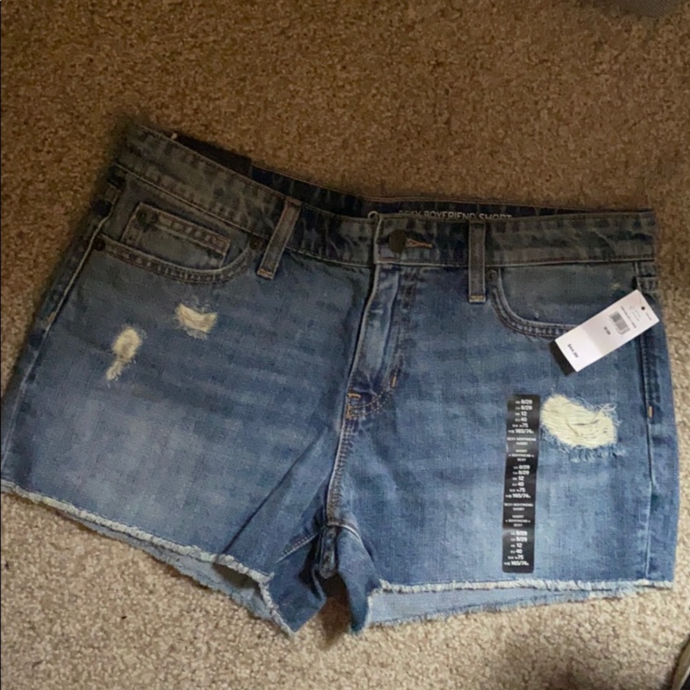 Denim boyfriend shorts